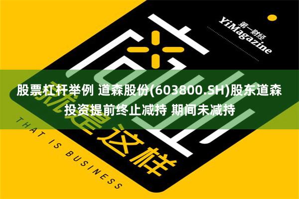 股票杠杆举例 道森股份(603800.SH)股东道森投资提前