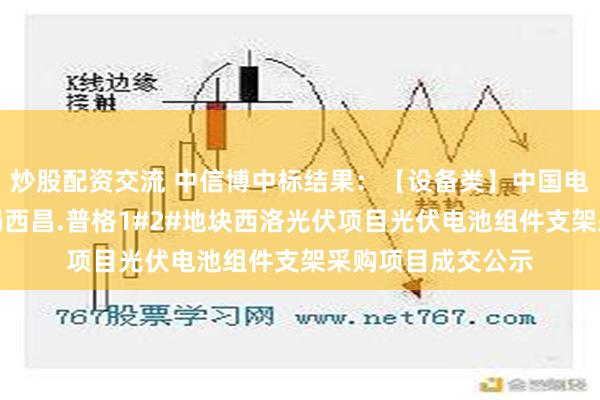 炒股配资交流 中信博中标结果：【设备类】中国电建水电七局一分