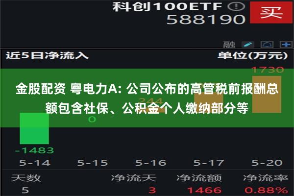 金股配资 粤电力A: 公司公布的高管税前报酬总额包含社保、公