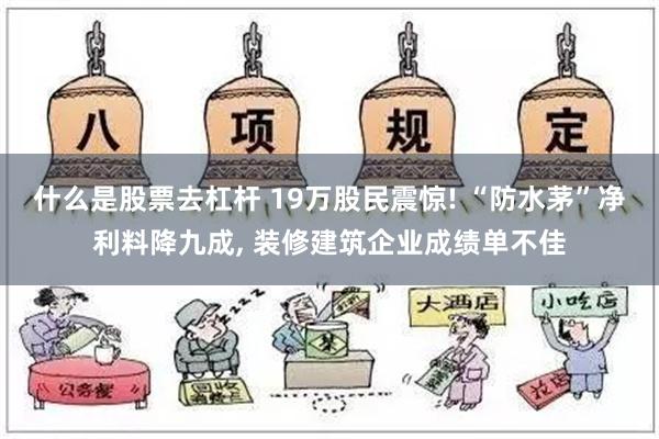 什么是股票去杠杆 19万股民震惊! “防水茅”净利料降九成,