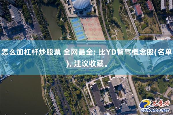 怎么加杠杆炒股票 全网最全: 比YD智驾概念股(名单), 建