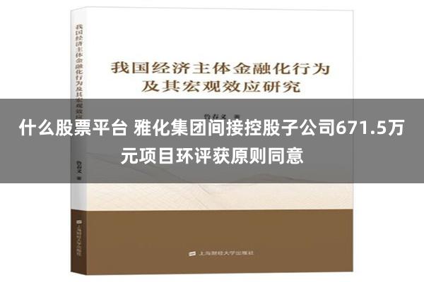 什么股票平台 雅化集团间接控股子公司671.5万元项目环评获